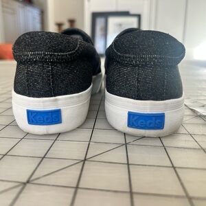 Keds Women’s Black Denim Slip-On Sneakers 9.5